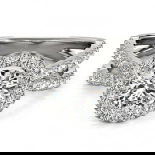 Natural 2.01 ctw Diamond Halo Ring 14k White Gold: Natural 2.01 ctw Diamond Halo Ring 14k White Gold Manufacturer's Suggested Retail Price: $17600.00 Item: Diamond Wedding RingTotal Gem weight: 2.01 carats Metal: Solid 14k White Gold Gold