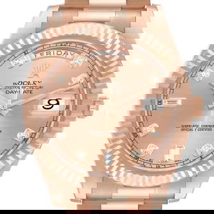 Rolex President Day-Date II 41 Rose: Rolex President Day-Date II 41 Rose Gold Diamond Mens Watch 218235 Box Card SKU no: RBJ70094 Brand: Rolex Model Name: Rolex President Day-Date II 41 Rose Gold Diamond Mens Watch 218235 Box Card Model