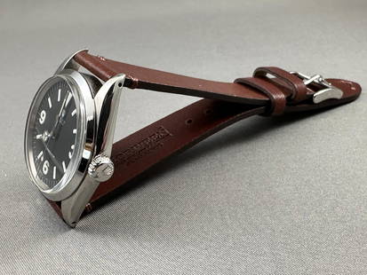 Rolex Oyster Precision with Rare 3-6-9: Rolex Oyster Precision with Rare 3-6-9 Black Dial, Ref. # 6427 Creator: Rolex Case Material: Stainless Steel Strap Material: Calf Skin Case Shape: Round Movement: Manual Wind Case Dimensions: Diam