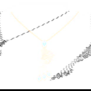 9.52 ctw Tanzanite & Diamond Necklace 18K Rose Gold: 9.52 ctw Tanzanite & Diamond Necklace 18K Rose Gold Item: Tanzanite NecklaceTotal Gem weight: 9.52 carats Metal: Solid 18K Rose Gold Gold Product Weight: Approx. 13.6 grams Jewelry Note: