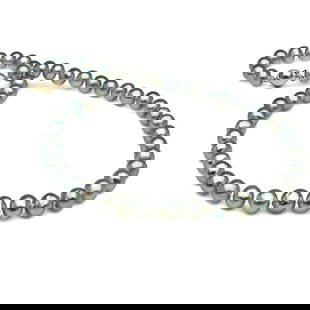 Natural-Color Baroque Blue Akoya Pearl Necklace: Natural-Color Baroque Blue Akoya Pearl Necklace 16" / 7.5-8.0mm / 14kt White Gold Ball Clasp Guidelines for Bidding We recommend for all bidders to review the LiveAuctioneers bidding FAQ to learn