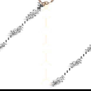 1.45 ctw Mix cut Diamonds Designer Necklace 18K Rose Gold: 1.45 ctw Mix cut Diamonds Designer Necklace 18K Rose Gold Item: Diamond NecklaceTotal Gem weight: 1.45 carats Metal: Solid 18K Rose Gold Gold Product Weight: Approx. 3.2 grams Jewelry Note: