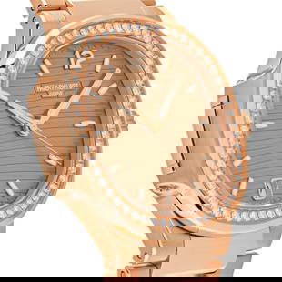 Patek Philippe Nautilus 7118/1200R-010 Ladies Rose: Patek Philippe Nautilus 7118/1200R-010 Ladies Rose Gold (2021) Creator: Patek Philippe Design: Nautilus Case Material: Rose Gold Stone: Diamond Stone Cut: Round Cut Strap Material: Rose Gold <