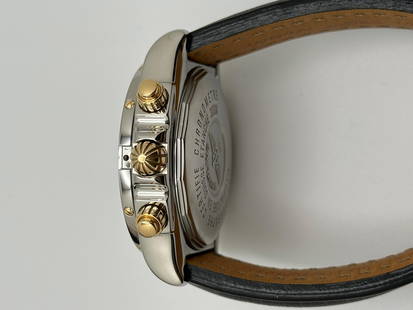 Breitling Chronomat Evolution B13356 18K Yellow: Breitling Chronomat Evolution B13356 18K Yellow Gold Steel Leather Strap Booklet Creator: Breitling Case Dimensions: Diameter: 1.7 in (43 mm) Period: 2000-2009 Date of Manufacture: Circa 2000s Conditi
