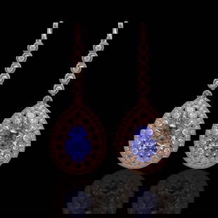 8.95 ctw Tanzanite & Diamond Victorian Earrings 14K Rose Gold: 8.95 ctw Tanzanite & Diamond Victorian Earrings 14K Rose Gold Item: Tanzanite EarringTotal Gem weight: 8.95 carats Metal: Solid 14K Rose Gold Gold Product Weight: Approx. 12.5 grams Jewelry Note