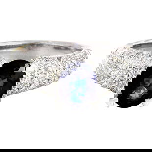 Sapphire Diamond Ring In 18K Solid White Gold: Sapphire Diamond Ring In 18K Solid White Gold 3.22 Carat Natural Sapphire 18K Solid White Gold Diamond Ring Item Type: Ring Item Style: Engagement Material: 18K White Gold Mainstone: Sapphire