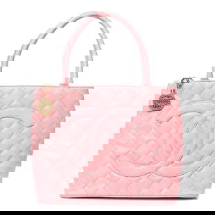 Chanel Caviar Quilted Medallion Tote Light: Chanel Caviar Quilted Medallion Tote Light Pink Brand: CHANEL Condition: Shows Wear Condition Details: Exterior: Creases, faint corner wear, surface wear, Interior: Creases, surface wear, Hardware: Sc