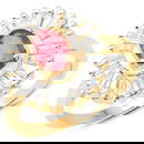 2.44 CT Glass Filled Ruby and White Topaz 14K Yellow Gold Ring