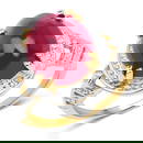 4.46 CT Genuine Glass Filled Ruby 14K Yellow Gold Ring