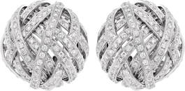 Damiani Layered Crossover Diamond Puff Earrings