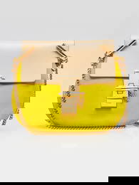 Chloe Yellow/Beige Suede/Lambskin Leather Small Drew