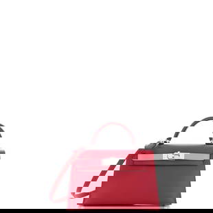 Hermes Kelly Mini II Bag Tricolor: Hermes Kelly Mini II Bag Tricolor Epsom with Palladium Hardware 20 Hermes Color: Tricolor - Rubis/Rose Azalee/Rouge H Exterior Material: Leather Interior Material: Leather Hardware Color: