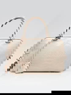 Prada Beige Spazzolato Leather Top Handle: Prada Beige Spazzolato Leather Top Handle Bauletto Bag Overall Condition: Gently used;Exterior Condition: Gently used;Interior Condition: Gently used;Designer: Prada;Material: Beige Spazzolato