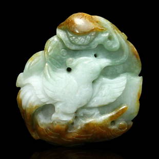 Carved Chinese Phoenix Three Color Tone Burmese Jadeite: Carved Chinese Phoenix Three Color Tone Burmese Jadeite Jade PendantA beautiful hand carved Burmese jadeite jade pendant. Measurement: 2.06" long x 1.92" widestWeight: 32.9gramMaterial: Burmese