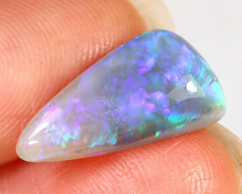 3.18Ct Australian Dark Base Lightning Ridge Loose Crystal Opal 15.4x8.1x4.5mm (1 of 3)