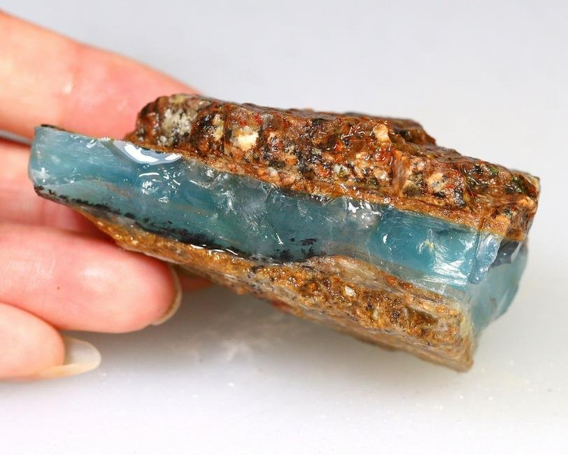77g Giant Size Peruvian Paraiba Color Andean Mountain Blue Opal Rough Rare Find 6.2x3.9x2.8cm (1 of 4)