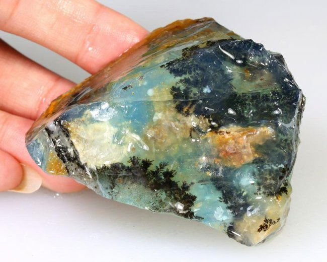 74g Giant Size Peruvian Paraiba Color Andean Mountain Blue Opal Rough Rare Find 5.9x3.8x2.7cm (1 of 5)