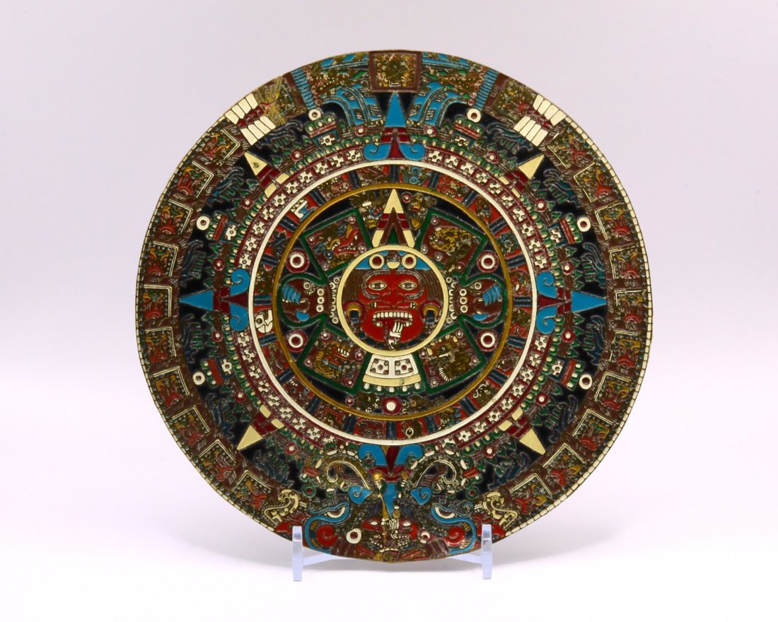 Aztec Calendar Piedra Del Sol - Metal, Enamel: Thousand Planet Auction House Treasure Auction Day, all major kinds of Mineral, you will find in today's auctions. Join us and add our auction into your calendar. Today auction including Artifacts, Mi