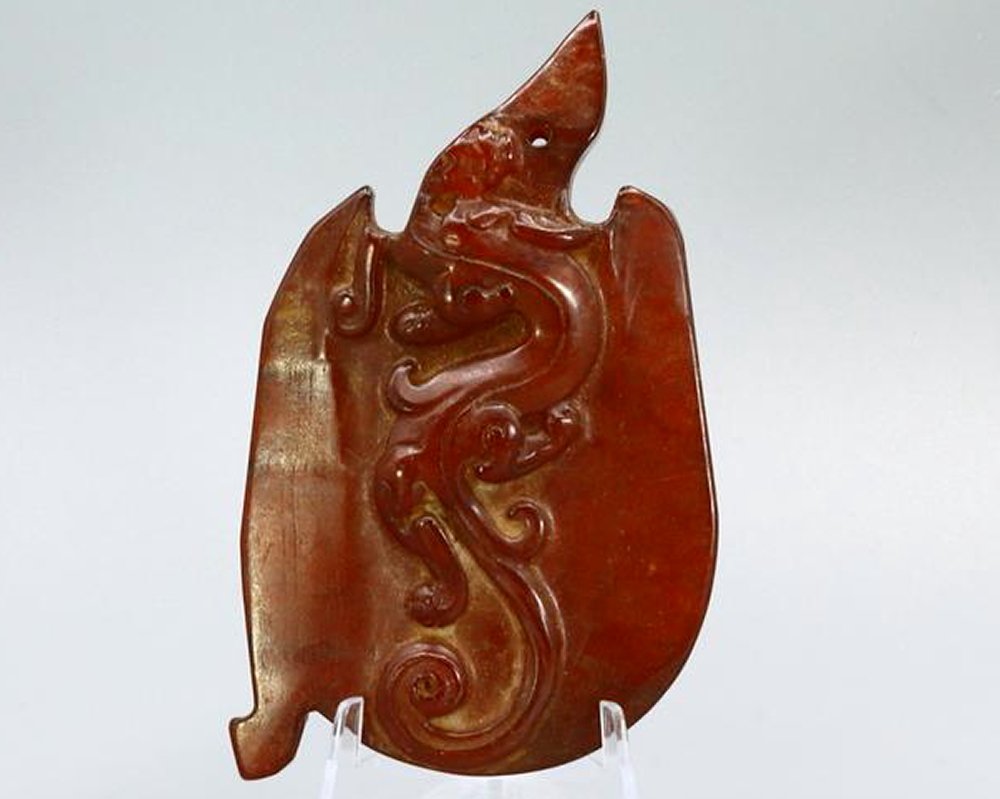 Chinese Jade Stone Ancient Dragon Carving (1 of 2)