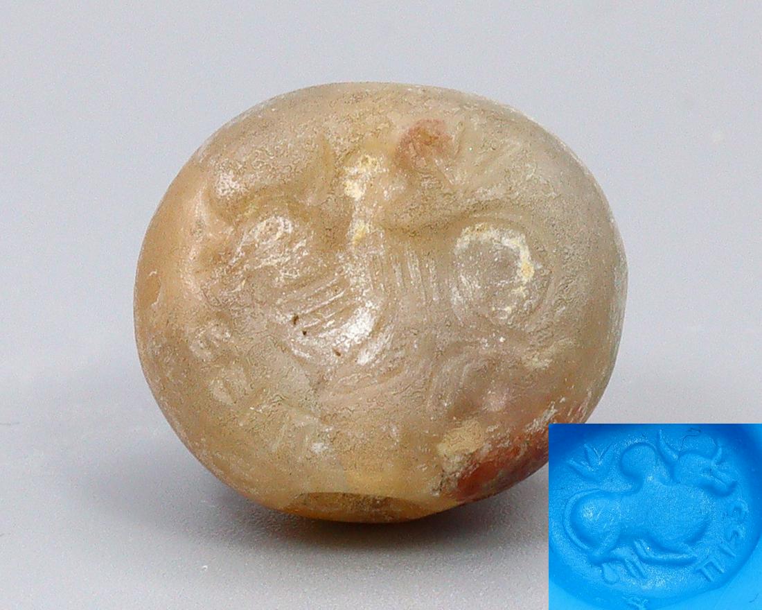 Ancient Persian Sasanian Iran AD 224-642 Jasper Seal Bead 33.7Ct 19x16mm: Thousand Planet Auction House Treasure Auction Day, all major kinds of Mineral, you will find in today's auctions. Join us and add our auction into your calendar. Today auction including Artifacts, Mi