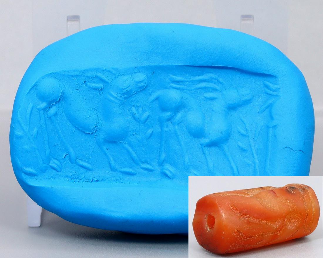 Ancient Persian Sasanian Iran AD 224-642 Carnelian Seal Bead 38.6Ct 26x13mm: Thousand Planet Auction House Treasure Auction Day, all major kinds of Mineral, you will find in today's auctions. Join us and add our auction into your calendar. Today auction including Artifacts, Mi