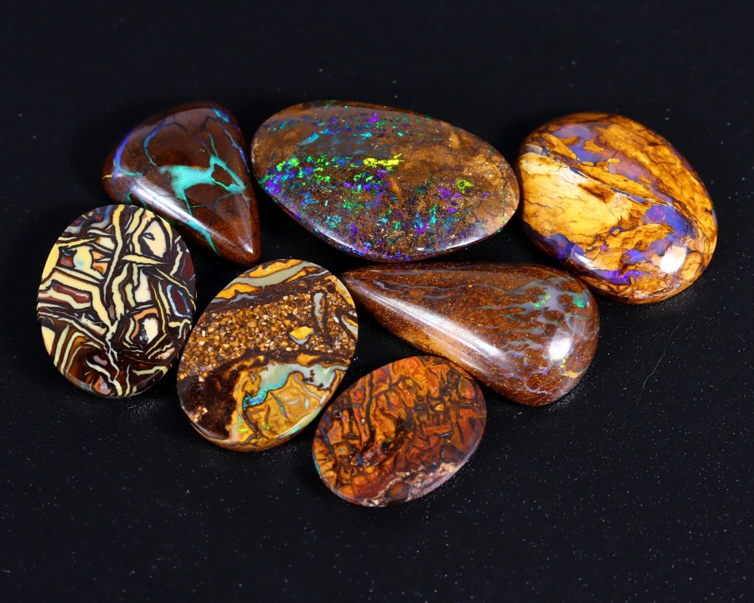Group of 7 Polished Australian Queensland Boulder Opal 43Ct 20.3x12.4x5.4mm (1 of 3)