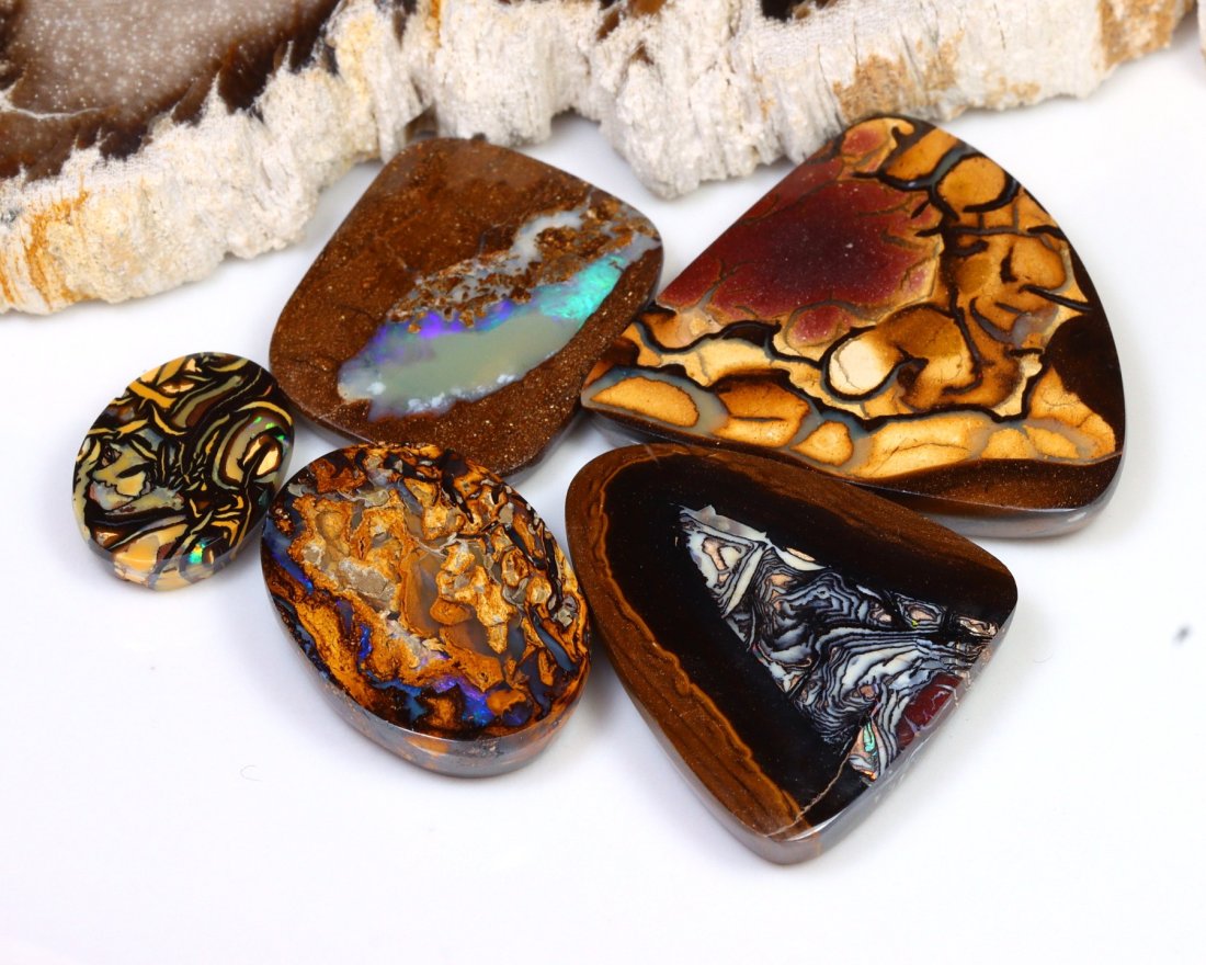 Group of Polished Australian Queensland Boulder Opal 85Ct 26.7x26.6x5mm (1 of 3)