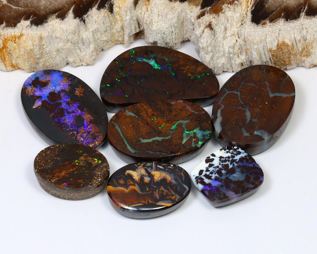 Group of Polished Australian Queensland Boulder Opal 45.7Ct 16.6x11.8x4.3mm (1 of 3)