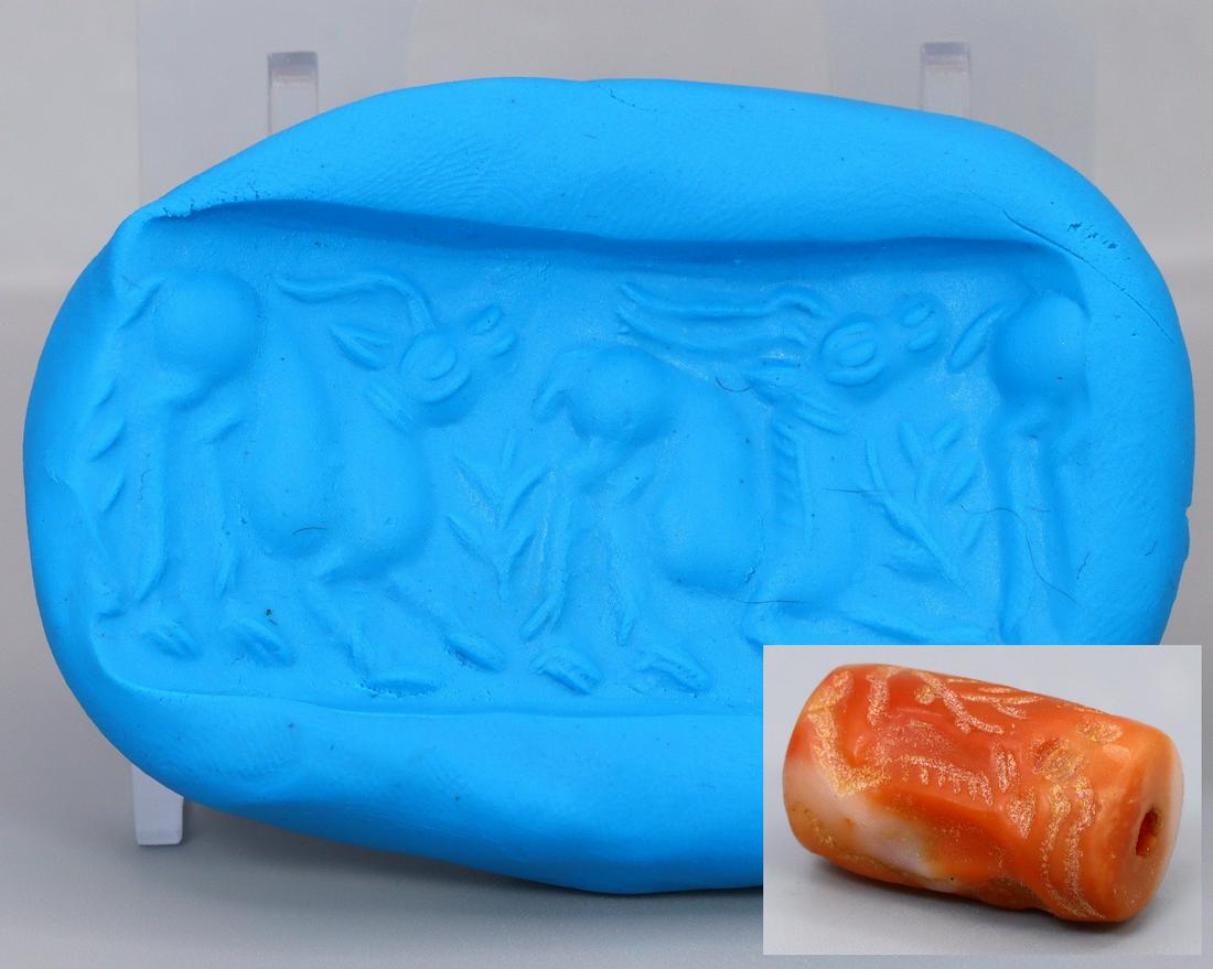 Ancient Persian Sasanian Iran AD 224-642 Carnelian Seal Bead 36.9Ct 24.1x13.7mm: Thousand Planet Auction House Treasure Auction Day, all major kinds of Mineral, you will find in today's auctions. Join us and add our auction into your calendar. Today auction including Artifacts, Mi