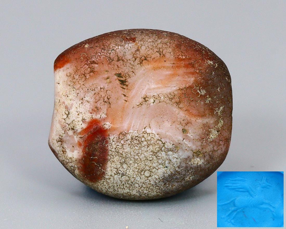 Ancient Persian Sasanian Iran AD 224-642 Agate Seal Bead 14.95Ct 18x16.9mm (1 of 5)