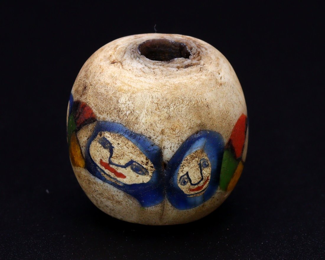 1st Century Egyptian Ancient Roman Face Glass Bead 18.7x19.2x20mm (1 of 5)