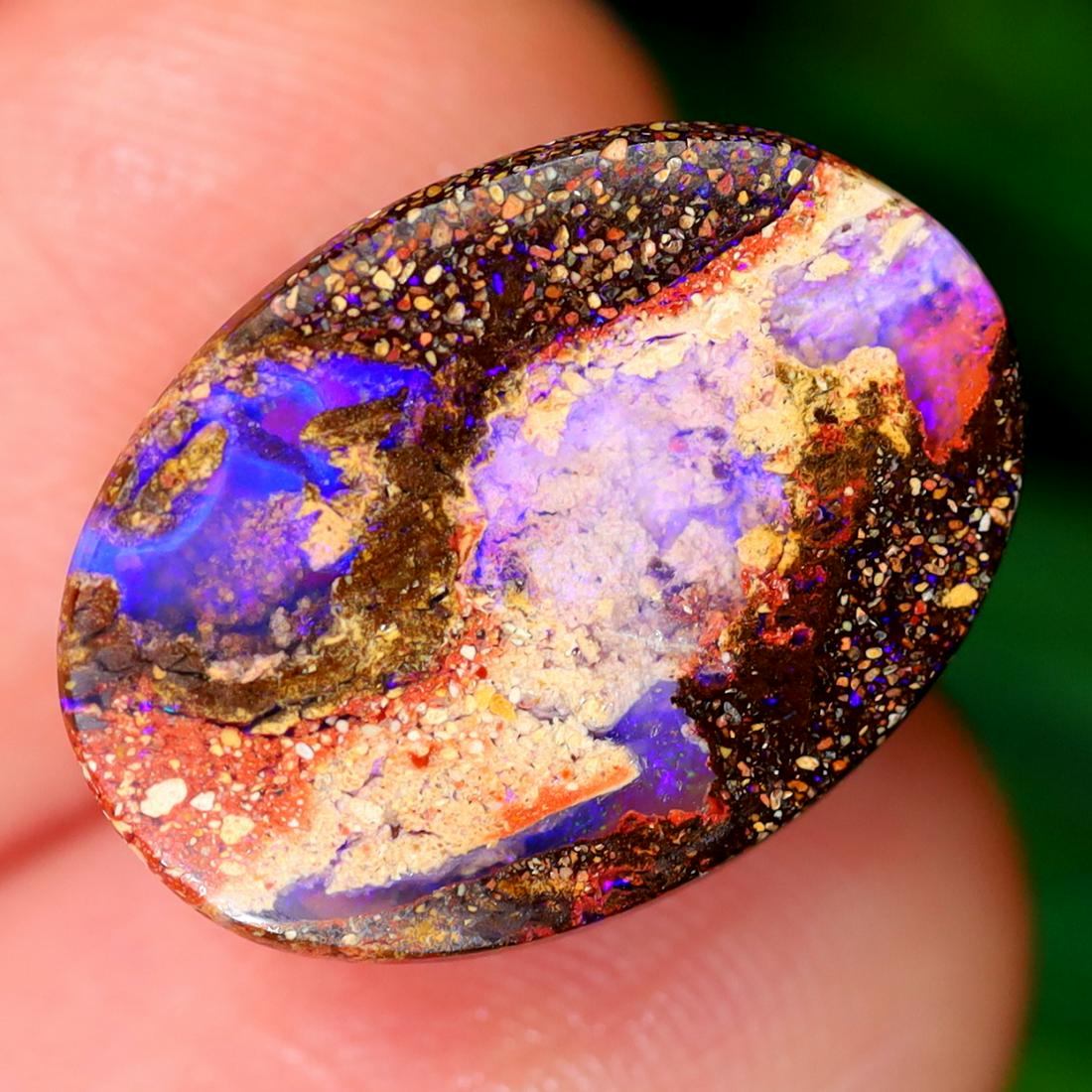 5.94Ct Pipe Crystal Boulder Opal Polished - Australian Opal - Oval Cabochon (1 of 3)