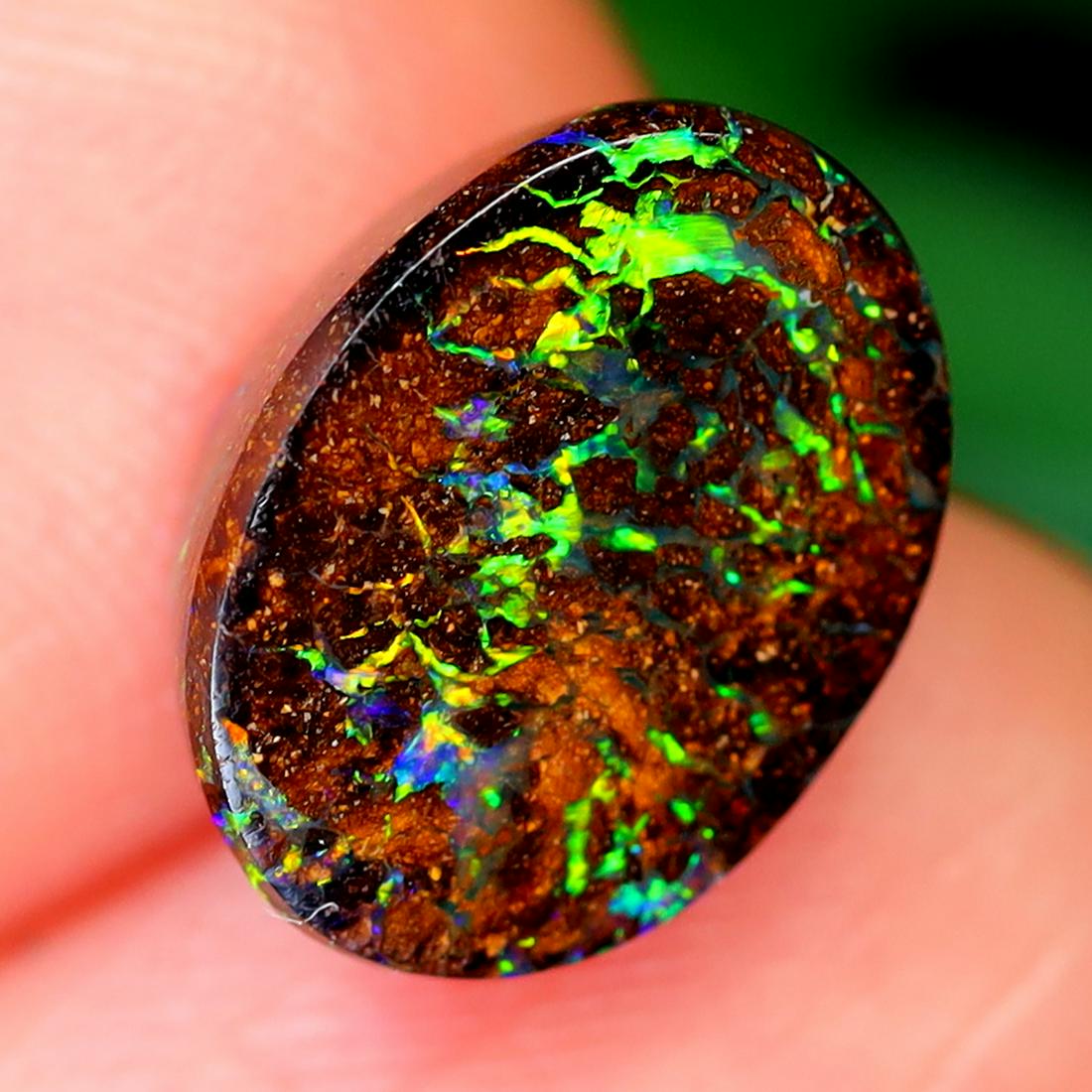 2.80Ct Koroit Matrix Boulder Opal Polished - Australian Opal - Oval Cabochon (1 of 4)