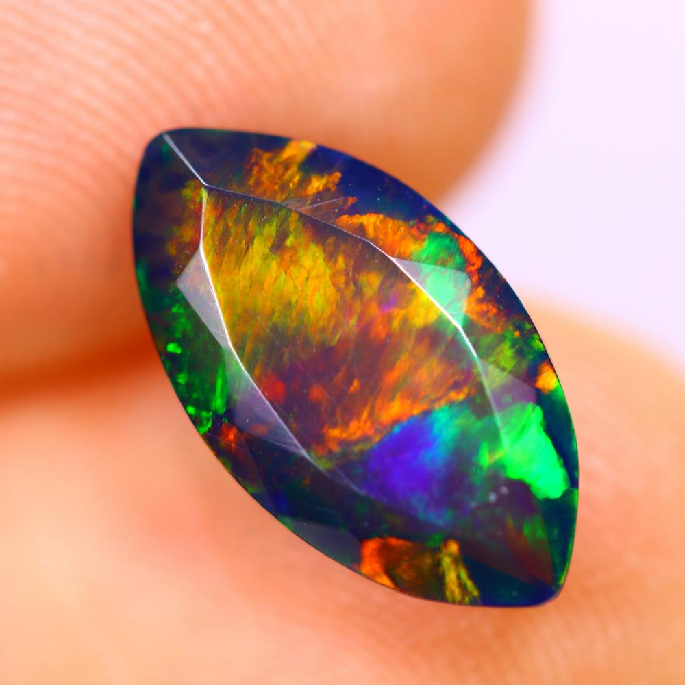 1.74Ct Welo Black Opal Polished - Ethiopian Opal - Marquise Faceted: Thousand Planet Auction House Welcome to our auction house, today auction brought to you by Leharlequin Co., Ltd based in Bangkok, Thailand specialize in all kinds of opal and color gemstone both in m