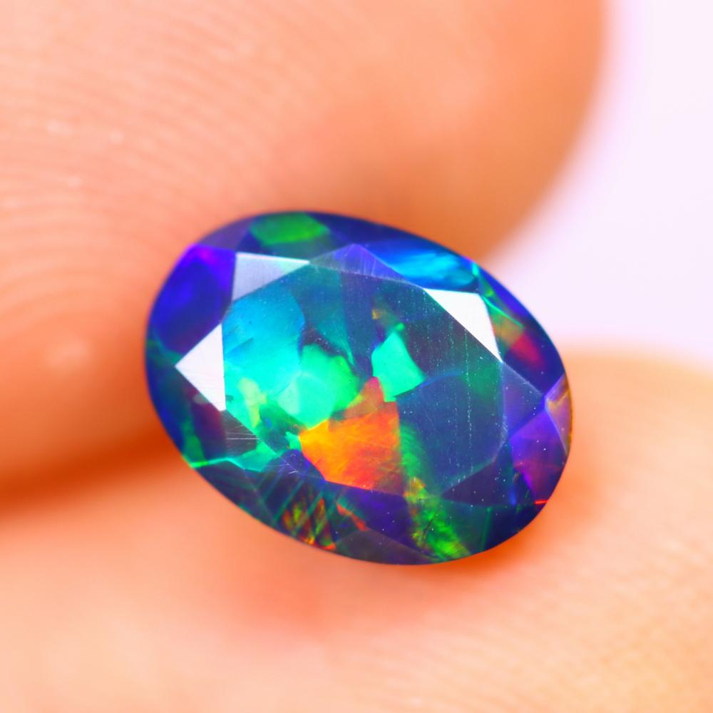 1.10Ct Welo Black Opal Polished - Ethiopian Opal - Oval Faceted: Thousand Planet Auction House Welcome to our auction house, today auction brought to you by Leharlequin Co., Ltd based in Bangkok, Thailand specialize in all kinds of opal and color gemstone both in m