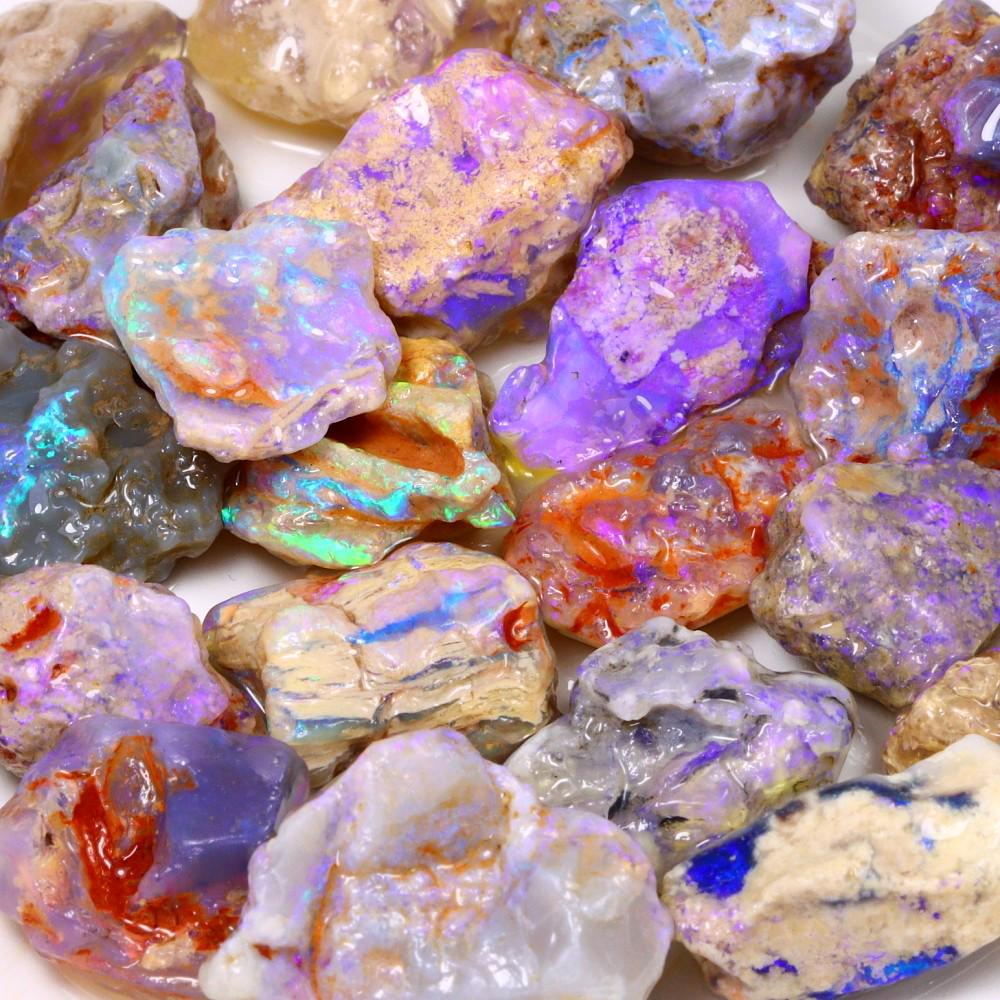 157.04Ct Lightning Ridge Black Fossilized Opal Rough Lot - Australian Opal - Freeform Rough (1 of 5)