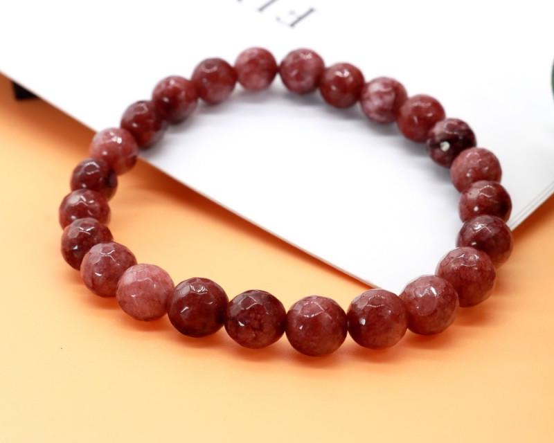88.33Ct  Red Jasper Beads Bracelet - Jasper - Faceted Beads Bracelet (1 of 3)