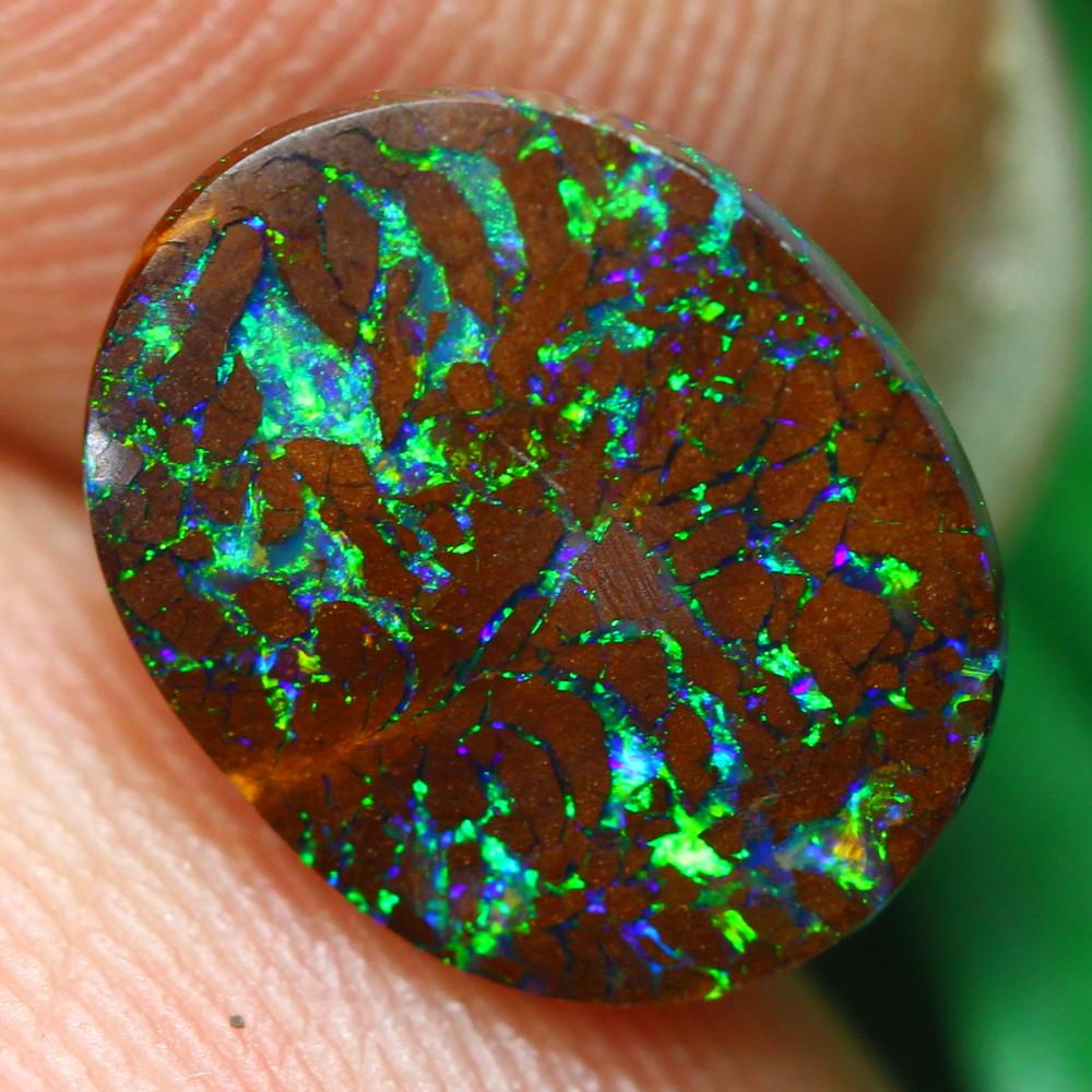 2.92Ct Koroit Matrix Boulder Opal Polished - Australian Opal - Oval Cabochon (1 of 7)
