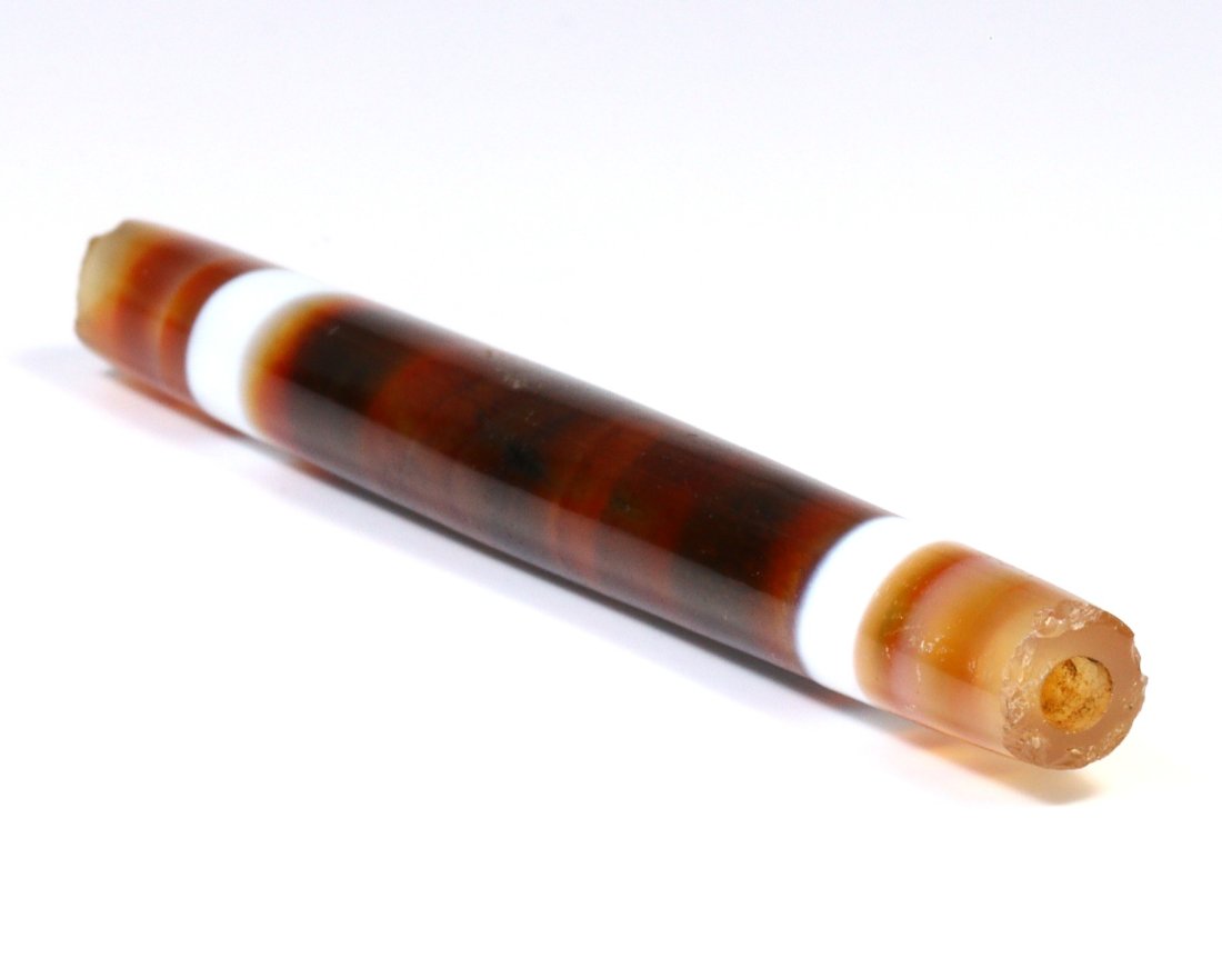 100BCE - 900CE Pyu Tircul Ancient Tibetan Agate dZi Bead 3 27/64 Inches (1 of 7)