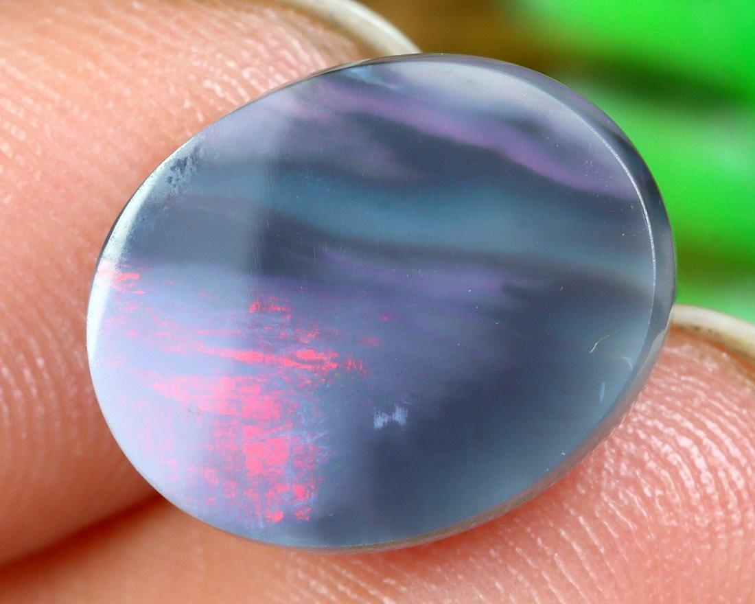 Australian New South Wales Lightning Ridge Mine Loose Solid Dark Opal Black Opal Cabochon (1 of 4)