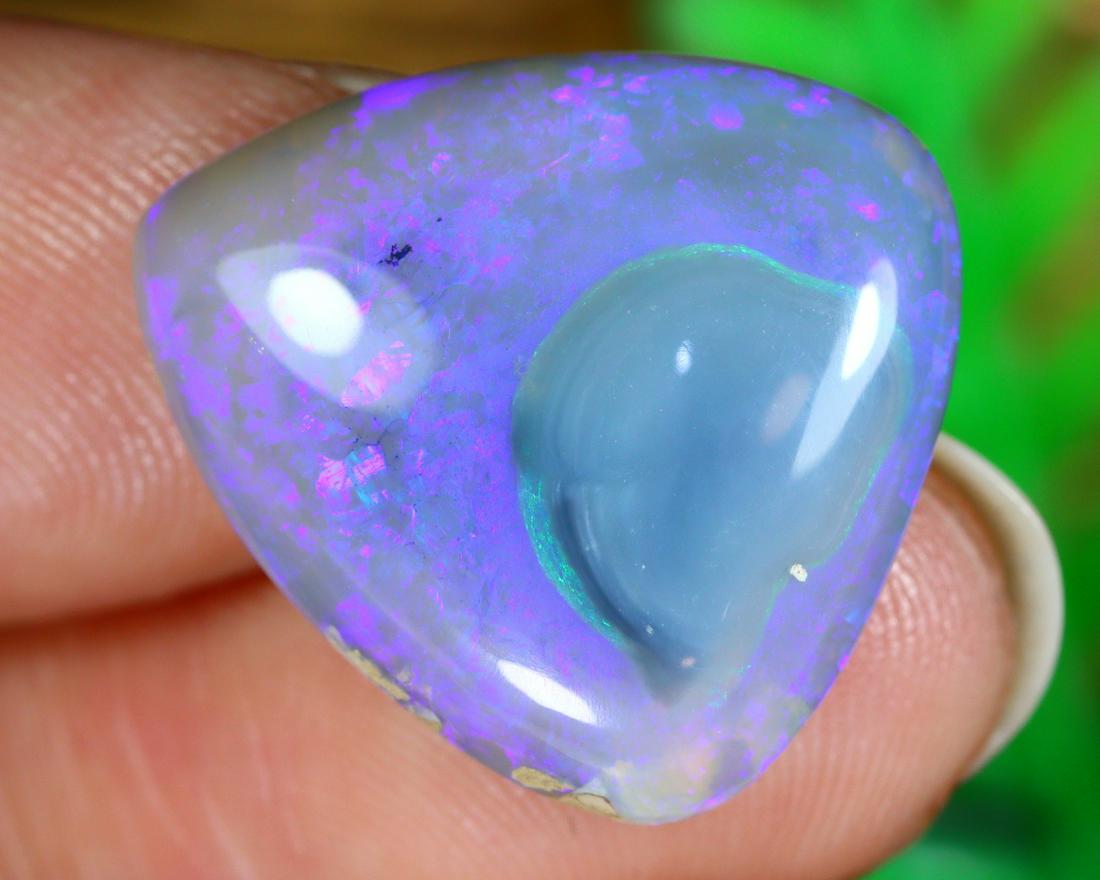 Australian New South Wales Lightning Ridge Mine Loose Solid Dark Opal Black Opal Cabochon (1 of 4)