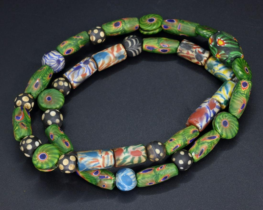 Venetian Millefiori Beads African Trade Beads Necklace Strand (1 of 5)