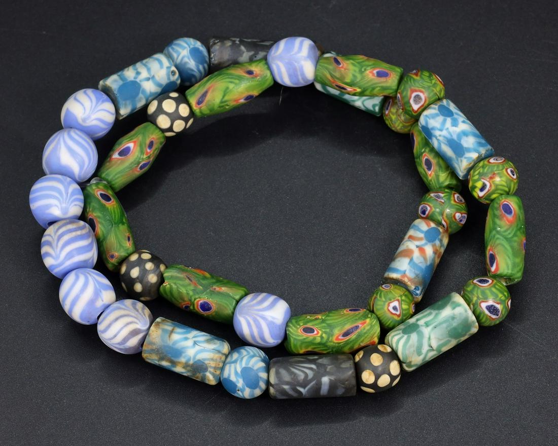 Venetian Millefiori Beads African Trade Beads Necklace Strand (1 of 5)