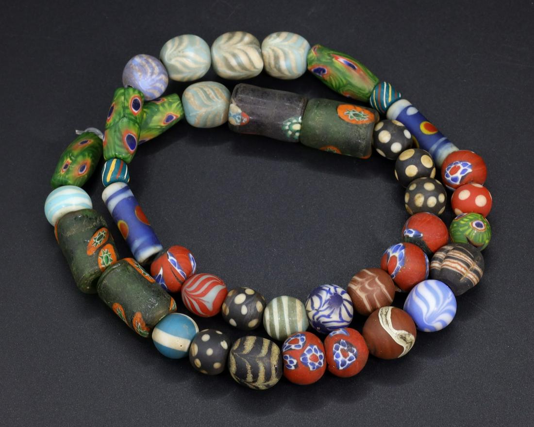 Venetian Millefiori Beads African Trade Beads Necklace Strand (1 of 5)
