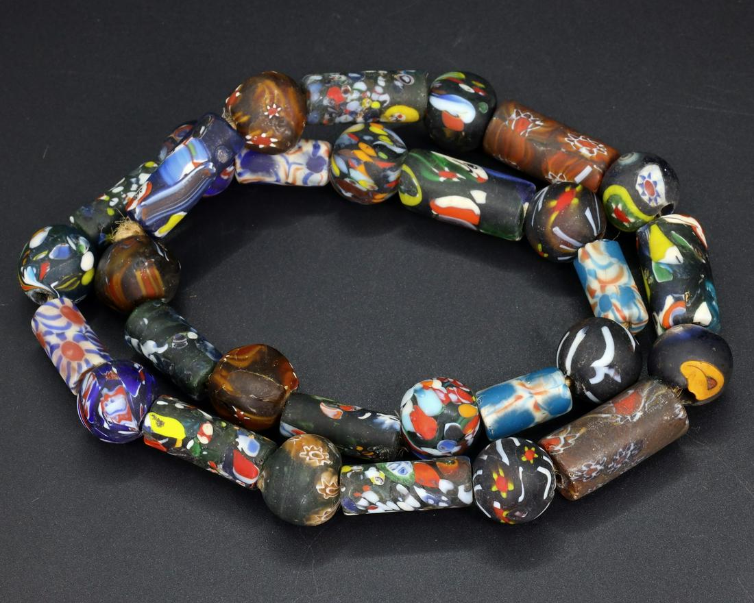 Venetian Millefiori Beads African Trade Beads Necklace Strand (1 of 5)