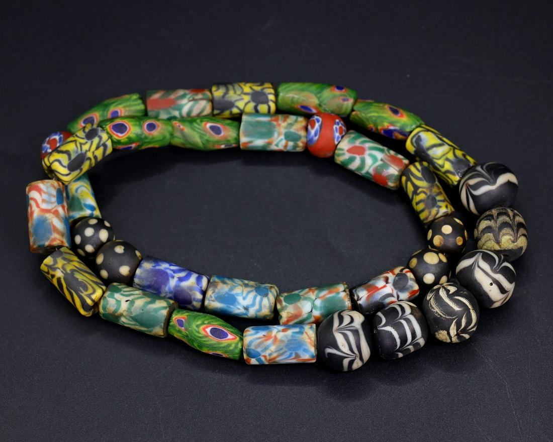 Venetian Millefiori Beads African Trade Beads Necklace Strand (1 of 5)