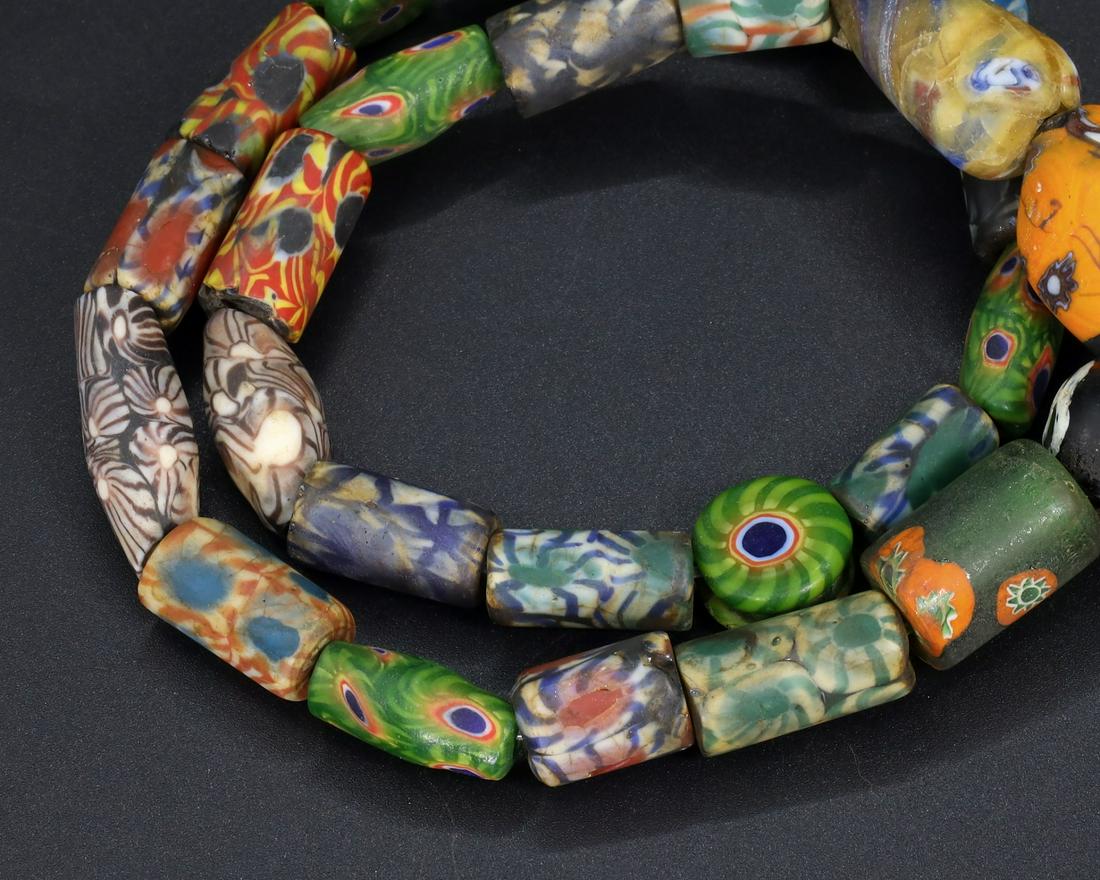 Venetian Millefiori Beads African Trade Beads Necklace Strand (1 of 6)
