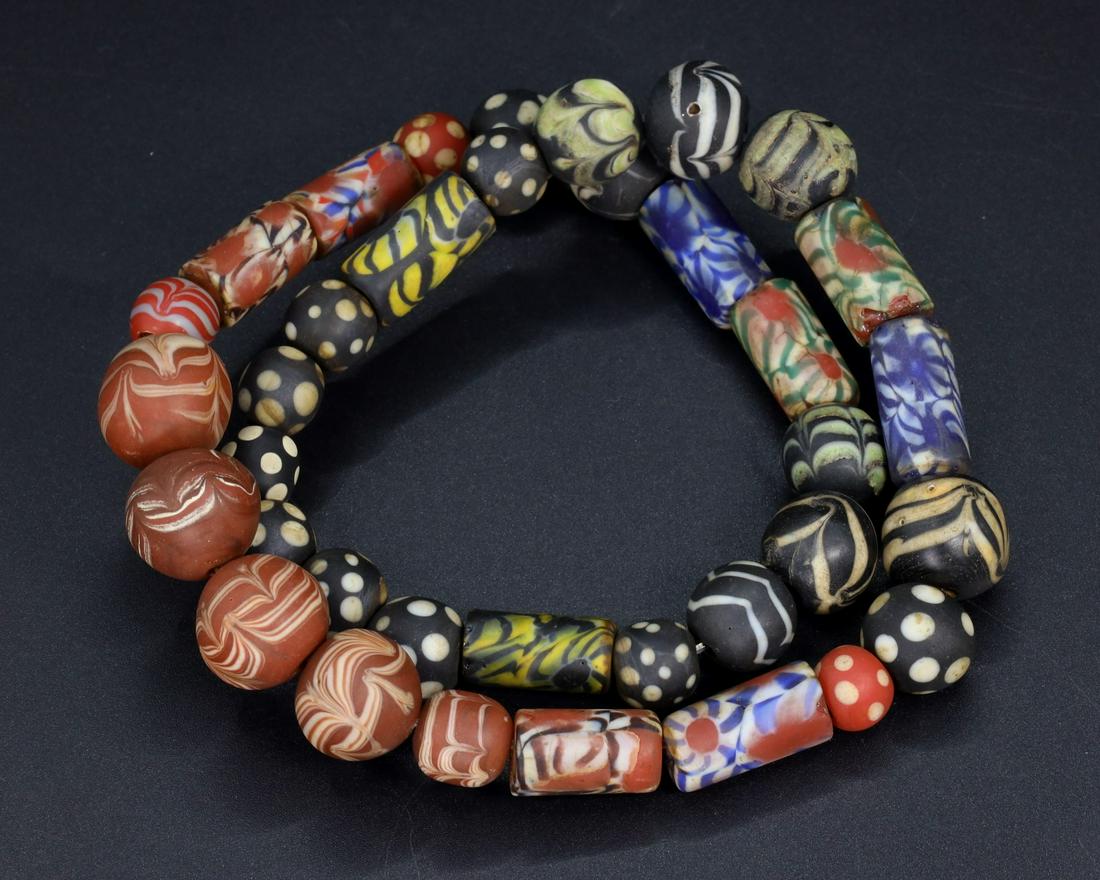 Venetian Millefiori Beads African Trade Beads Necklace Strand (1 of 5)