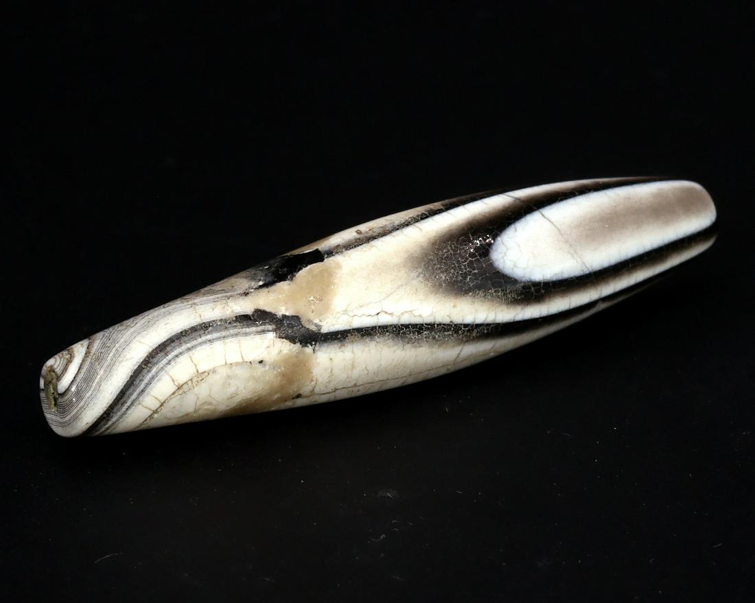 Old Himalayan Original Antique Tibetan Banded Agate Eye dZi Bead (1 of 6)