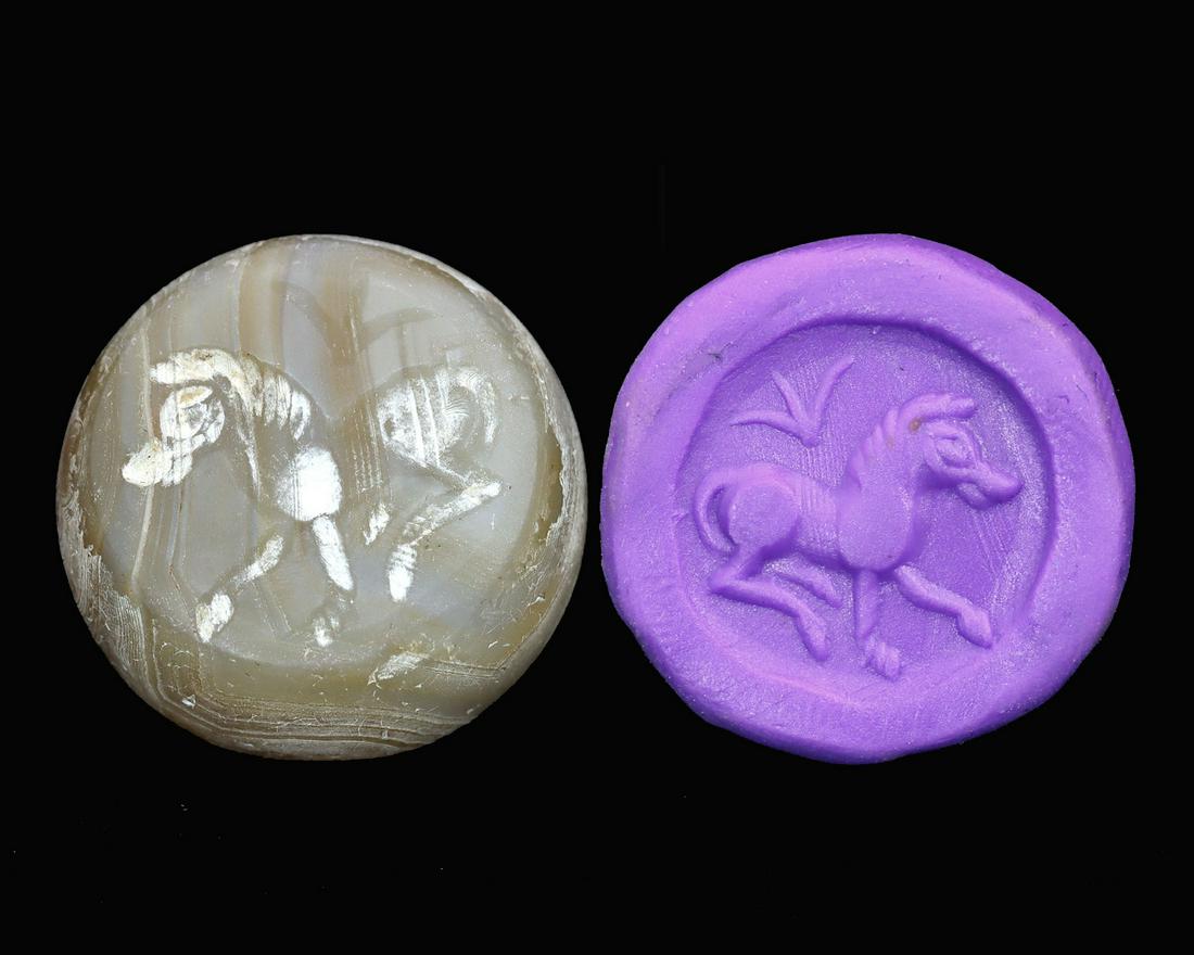 Collection of Ancient Mesopotamian Stamp Seal Agate Bead (1 of 6)